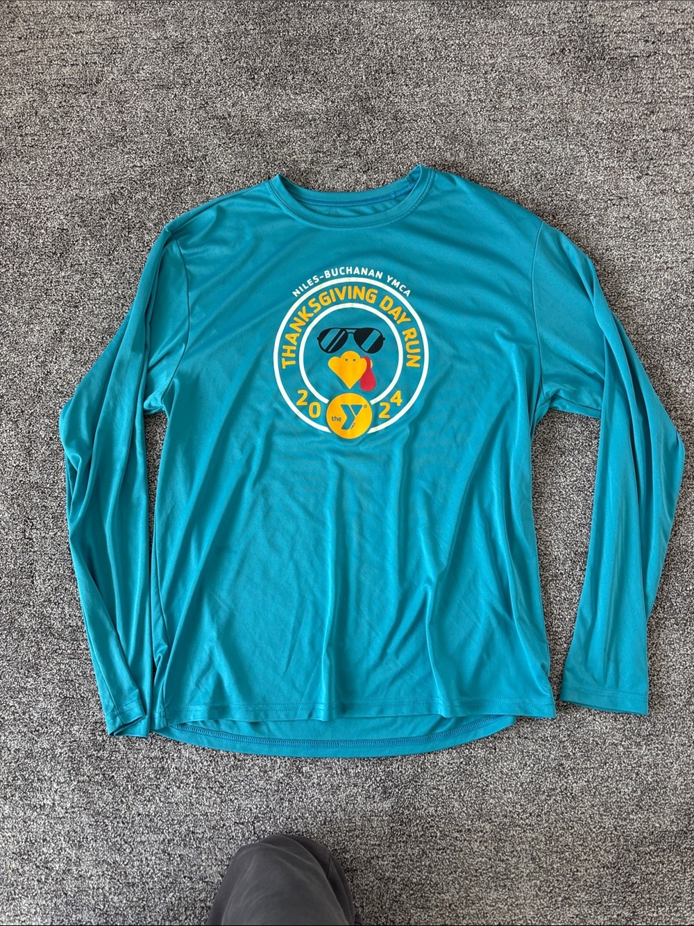 Thanksgiving Day Run 2021 Teal Long Sleeve Tee